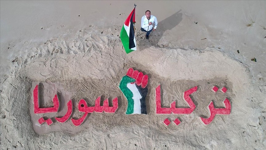 فنان فلسطيني يتضامن مع سوريا وتركيا.jpg
