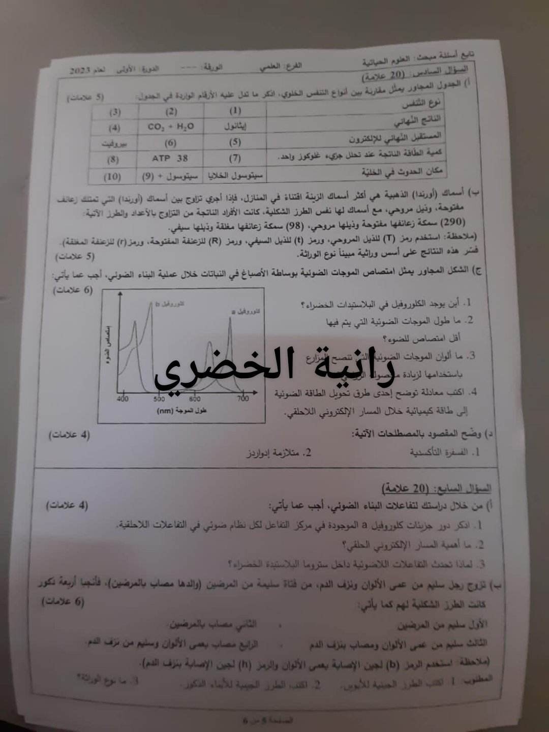 حل أسئلة امتحان الأحياء – توجيهي فلسطين 2023 اجابات.jpg